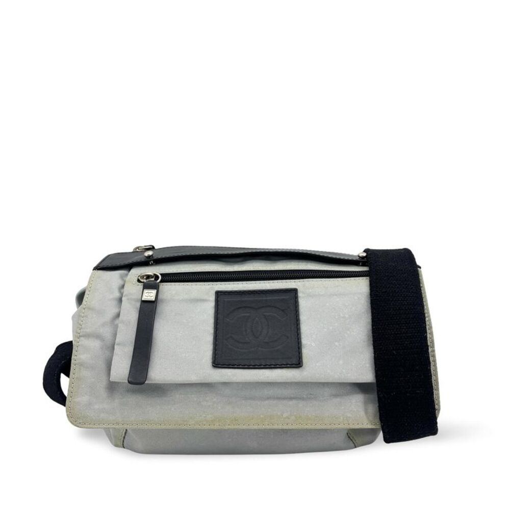 Chanel Sport Line Messenger Bag Grey Black